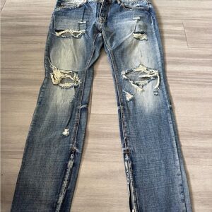 MNML Distressed Light Blue Slim Jeans